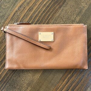 Michael Kors Brown Leather Wristlet